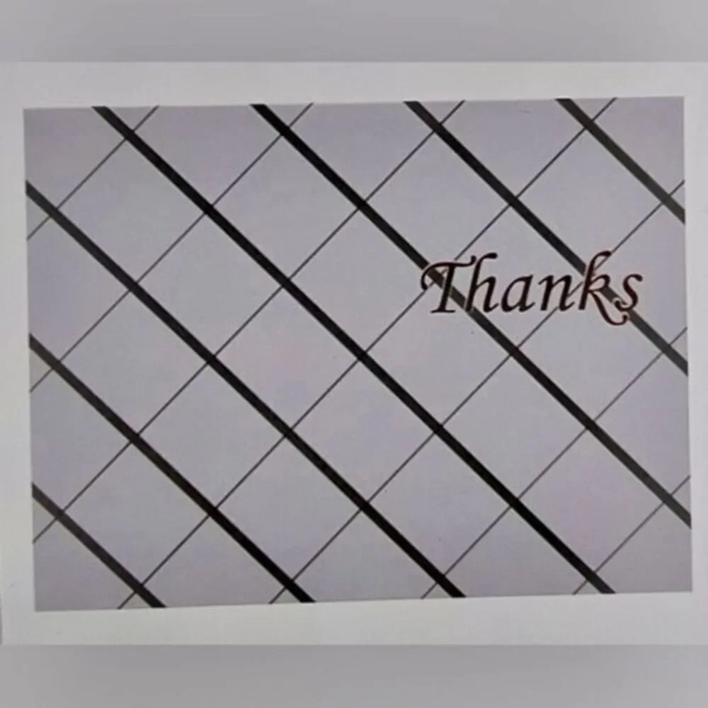 NWT Blank Striped‎ Thank You Cards- 96 Pack, 6 Designs